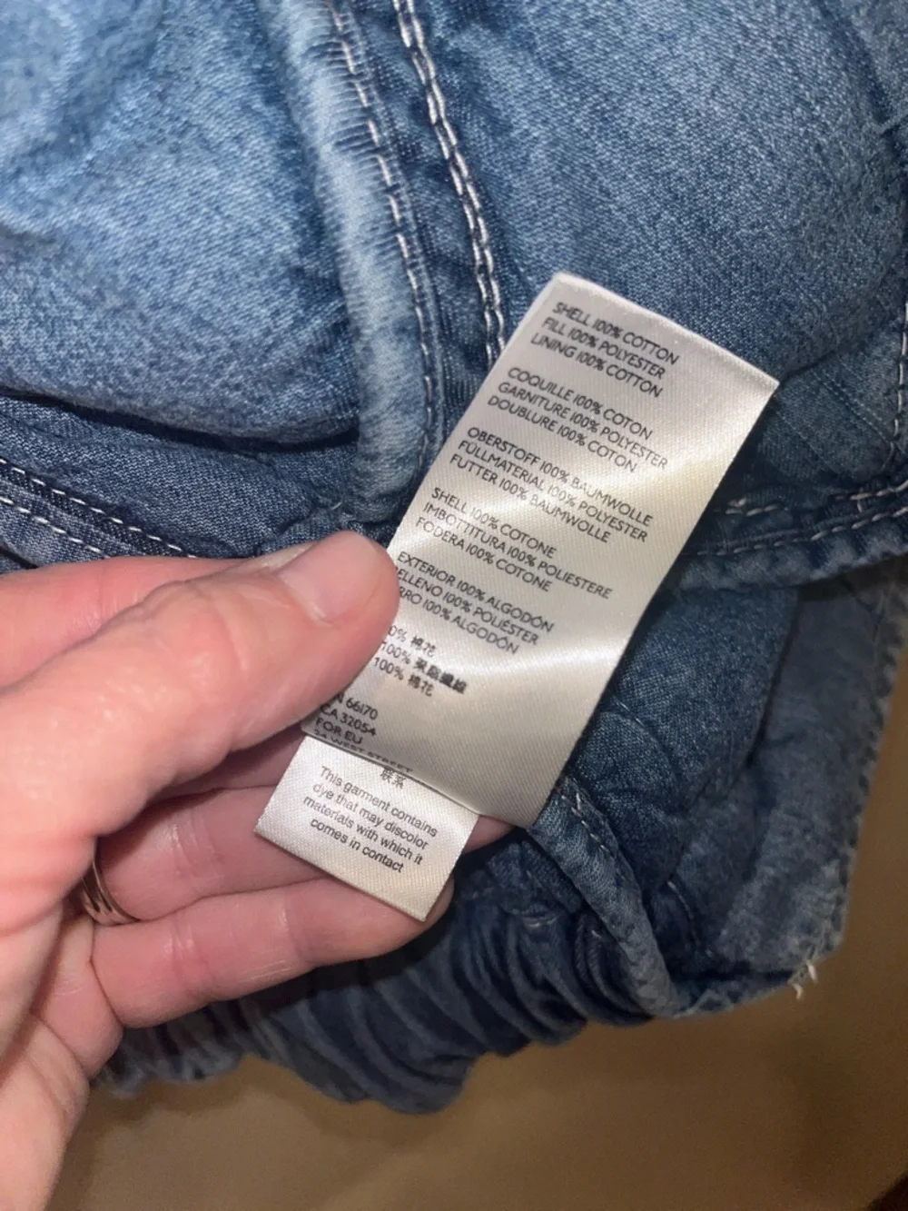 Free People Dolman Quilted Medium Wash Denim Jacket Size Small - Picture 8 of 16